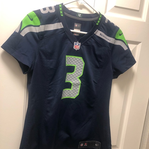 Nike On Field NFL Player Seattle Seahawks#3 Wilson Women's Blue Authentic Jersey - Picture 3 of 12